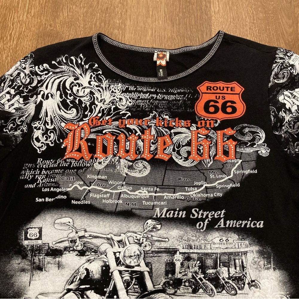 Route 66 Graphic T-Shirt Big Bang Made in USA XL Motorcycle - Picture 4 of 16